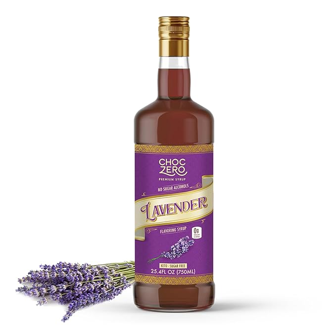 ChocZero Coffee Syrup, Lavender Flavor, Sugar Free Syrup for Drinks, Keto Friendly, 25.4 Fluid Ounces