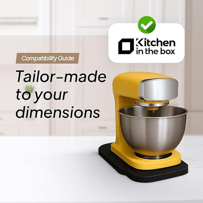 Ibyx Elegant Sliding Tray - Compatible with 3.2 Qt Kitchen In The Box Stand Mixers and Other Heavy Appliances (Black)