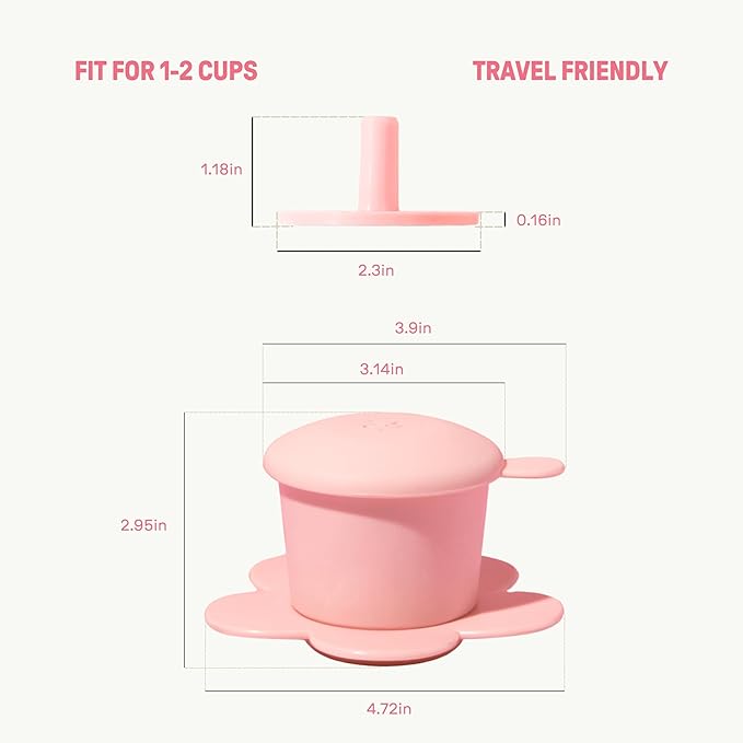 PHINOI Pour Over Coffee Dripper - Vietnamese Phin Filter – Single Cup Coffee Maker 1-2 Cup with Flower Design – Plastic Reusable Coffee Filter for Manual Brewing, Travel Friendly (Pink)