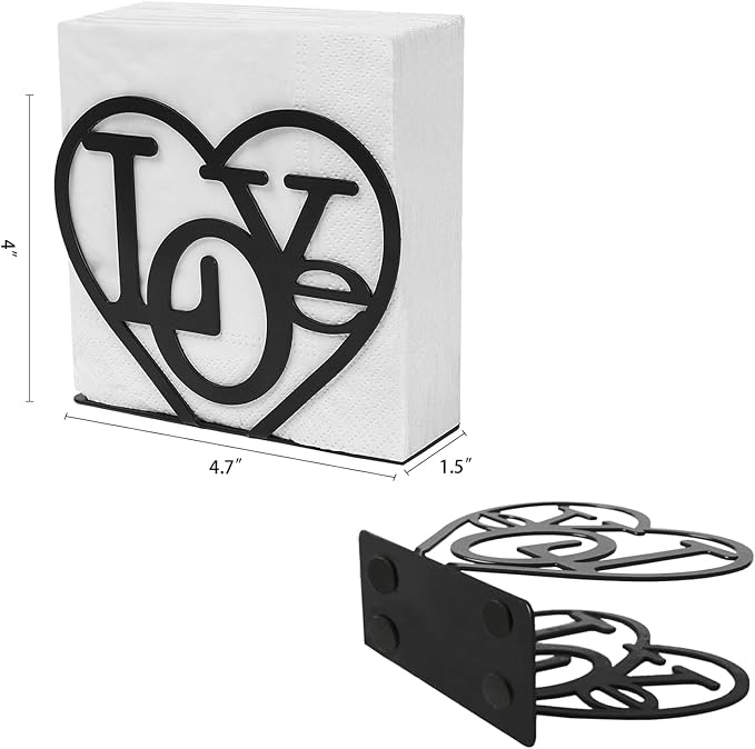 Napkin Holder for Table,Metal Napkin Holder for Kitchen Dining Farmhouse Cocktail Picnic Bar Rustic, Modern Napkins Holder for All Dining Room Decors (Letter)