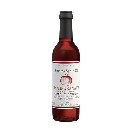 Sonoma Syrup Co Pomegranate Grenadine Simple Syrup, 12.7 oz for Cocktails, Tea, and Baking