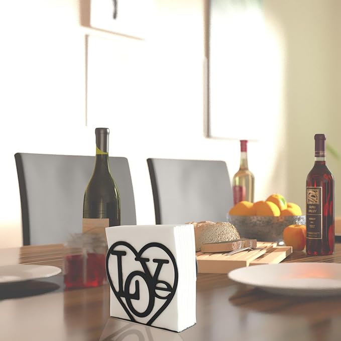 Napkin Holder for Table,Metal Napkin Holder for Kitchen Dining Farmhouse Cocktail Picnic Bar Rustic, Modern Napkins Holder for All Dining Room Decors (Letter)