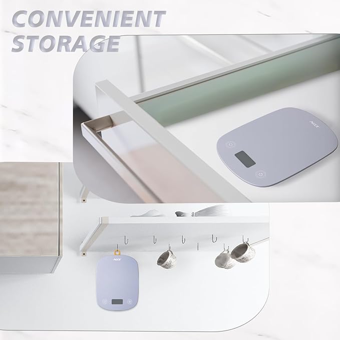 Digital Food Scale 11lb/0.1oz, Digital Kitchen Scale Weight in Grams & Oz, Cook Scale for Baking and Meal Prep, 6 Units with Tare Function, LCD Display (Purple)