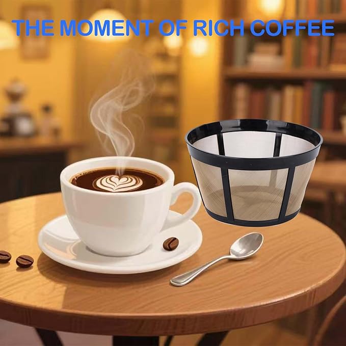 Blisshour Reusable Coffee Filter, Fits BUNN Coffee Maker, Replaces BUNN Filters (8-12 Cup)
