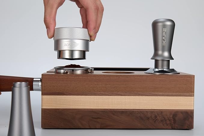 IKAPE Coffee Products, 49MM Coffee Distributor, Gravity Adaptive Espresso Distributor Fits All 49MM Espresso Portafilter(Silver)