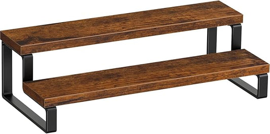 Giikin 2 Tier Display Riser Stand, Wooden Display Stand Perfume Organizer Stand Cupcake Stand Holder, Tiered Display Stand Risers Display Shelf for Home and Shop