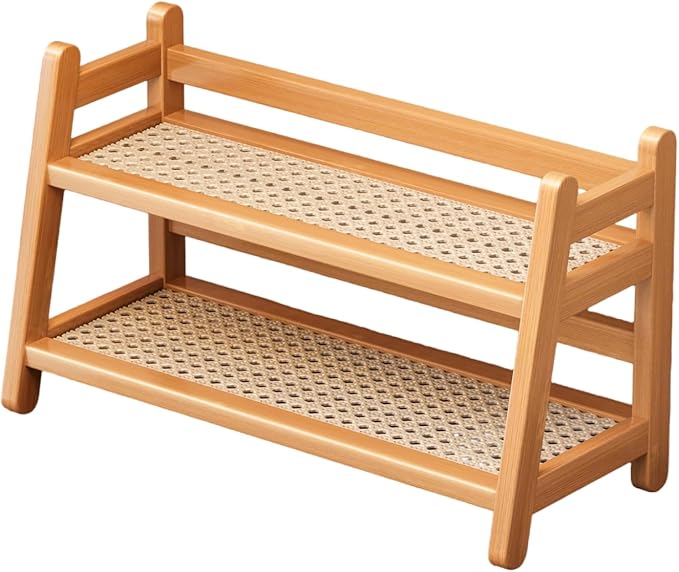 2-Tier Coffee Station Organizer, Bamboo Coffee Cup Holder for Counter top, Vintage Mug Organizer, Rustic Mug Holder for Kitchen