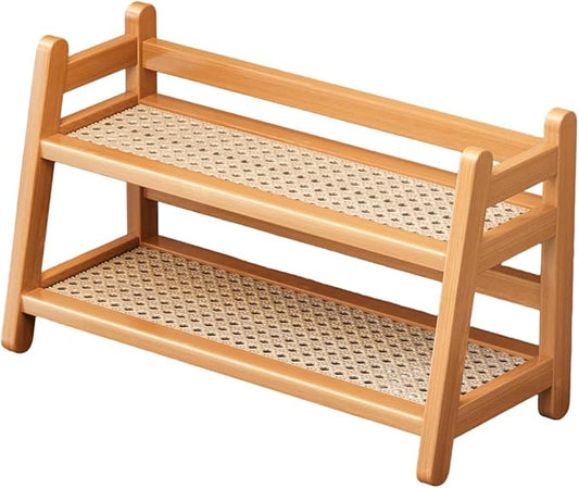 2-Tier Coffee Station Organizer, Bamboo Coffee Cup Holder for Counter top, Vintage Mug Organizer, Rustic Mug Holder for Kitchen