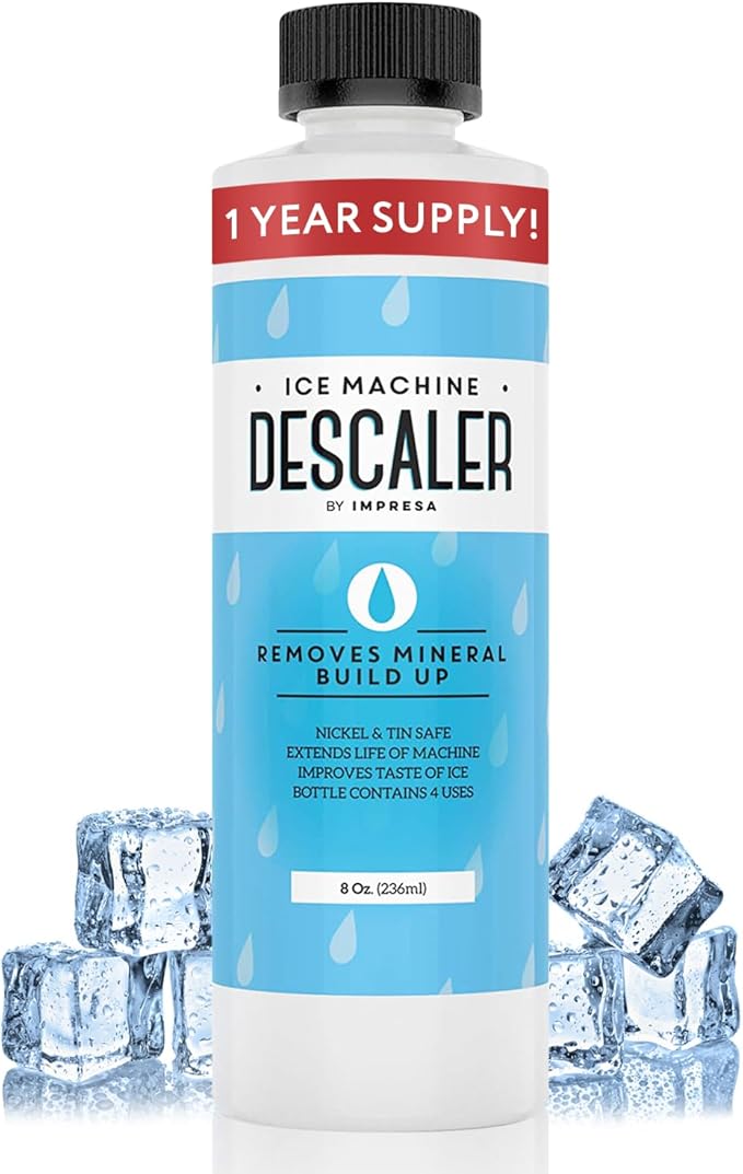 IMPRESA Ice Maker Cleaner & Descaler - 8 Fl Oz Scale Removal Liquid Descaler - Nickel-Safe Ice Machine Cleaner - Compatible with Scotsman, Manitowoc & More