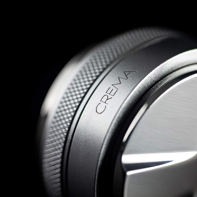 CREMA Coffee Products 59mm Hand Tamper & Coffee Distributor | Compatible with Flair Pro and Pro 2 Portafilter | Double-Sided, Adjustable Depth Tool | Made with Durable 304 Stainless Steel | Silver