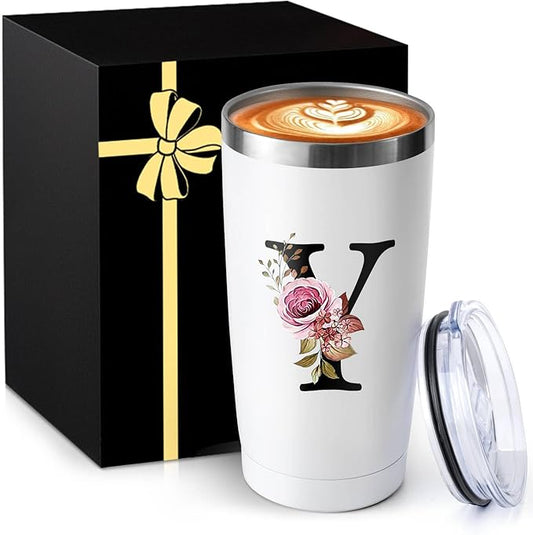 20 Oz Insulated Coffee Cup with Lid Car Tumbler Travel Mug Women Teacher Female Male Best New Appreciation Thank you Favorite Good Goodbye Retirement Friends Social Bestie Work Monogrammed Gift