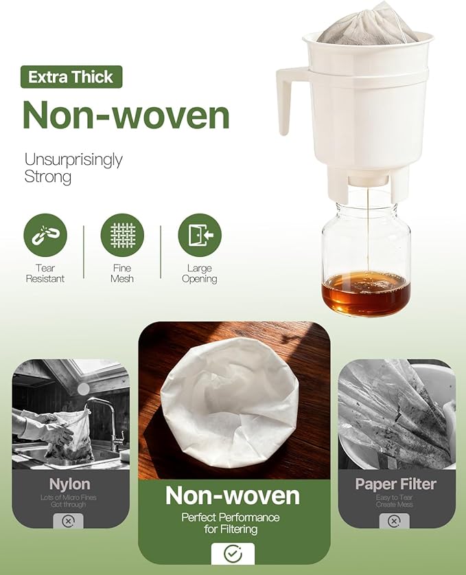 Grasseed Cold Brew Filter Bags for Toddy & OXO Coffee Makers, Cold Brew Bag with Drawstring for Pitchers and Mason Jars, 12" x 12", 25Pack