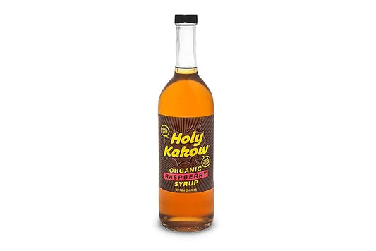 Holy Kakow Organic Raspberry Syrup - Made with Organic Ingredients, GMO Free, Vegan, Gluten-Free, No Preservatives, Raspberry Syrup for Coffee - 750ml Bottle
