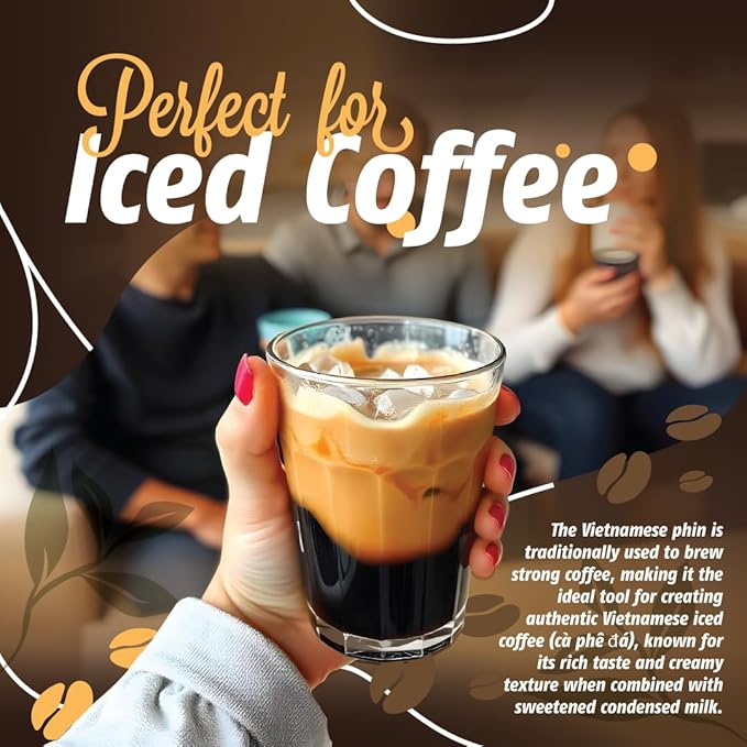 Birdee Vietnamese Coffee Dripper - 12 oz, Stainless Steel, Medium Drip Filter, Durable, Dishwasher Safe, Home Use, Travel, Camping, Gift Sets