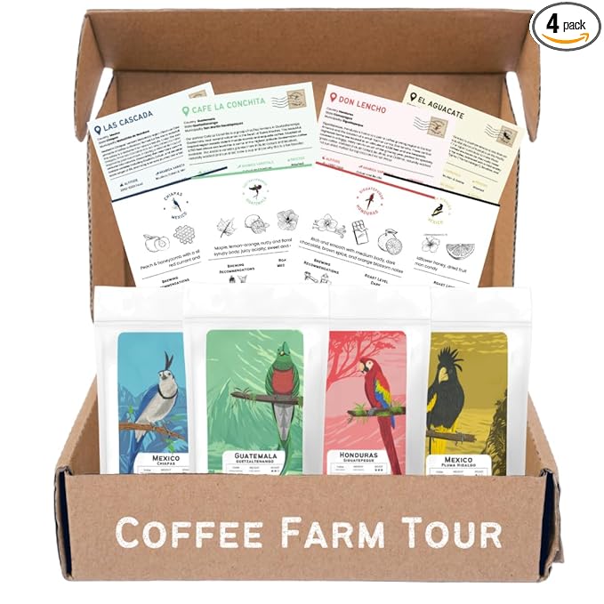Canopy Point Coffee | Whole Bean Coffee | Coffee Bean Sample Pack | Gourmet Coffee Sampler | Single Origin Coffee Gift Set | Sampler Gift Box Set | Coffee Gifts | Specialty Coffee Gift Basket | 4 Pack Variety Set Sampler (Whole Bean)