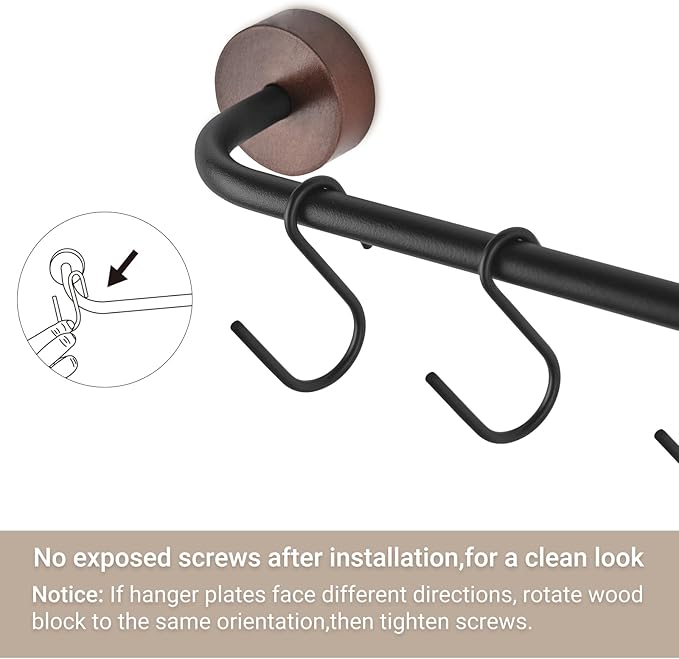 Mkono Mug Holder Wall Mounted Mug Rack Metal Coffee Cup Holder with 10 Hooks Rustic Utensils Storage Organizer Display Hanger for Kitchen Dining Room Coffee Bar Accessories,Set of 2,Brown