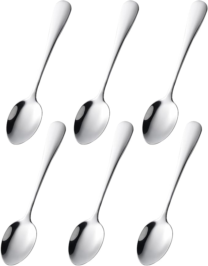 Demitasse Espresso Spoons Set of 6, Stainless Steel Mini Coffee Spoons for Dessert, Tea, Appetizer, Dishwasher-Safe Tiny Stirring Small Teaspoons