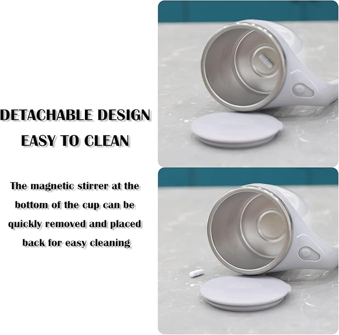 Self Stirring Mug - Automatic Magnetic Electric Coffee Mug, Rotating Cute Mixing Cup Tasse, To Stir Office/Kitchen/Travel/Home Coffee/Tea/Hot Chocolate/Milk-450 ml/15.2 oz(Black)