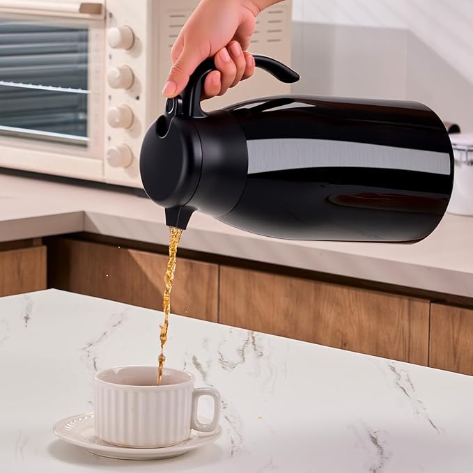 PARACITY 56oz Thermal Coffee Carafe with Stainless Steel Liner, Coffee Carafes for Keeping Hot, Double Walled Vacuum Insulated Coffee Urn for Coffee & Tea, Home & Office