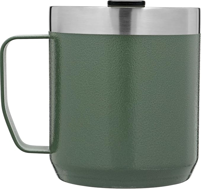 Stanley Stay-Hot Camp Mug 12 oz & 24 oz | Press Fit Drink Through Lid | Cup for Coffee, Tea and Drinks | Insulated Stainless Steel Coffee Mug | BPA-Free