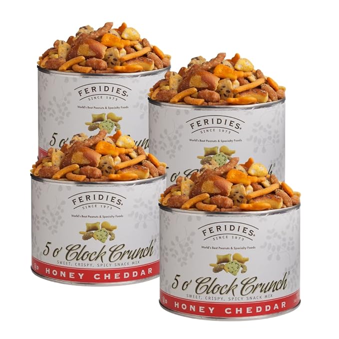 FERIDIES Honey Cheddar 5 o'Clock Crunch - 14oz Can (Pack of 4)