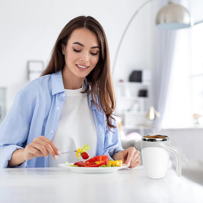 Automatic Magnetic Stirring Coffee Mug, Rotating Home Office Travel Mixing Cup，Funny Electric Stainless Steel Self Mixing Coffee Tumbler, Suitable for Coffee, Milk, Cocoa and Other Beverages……