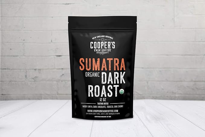 Organic Dark Roast Sumatra, Ground Coffee, Single Origin Grade 1 Premium Coffee - 12 oz Bag (Pack of 2)