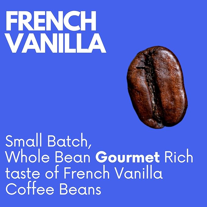 Sarasota Coffee Whole Bean French Vanilla | Medium Roast Gourmet Flavored Coffee Beans | Low Acid, Mold Free, Specialty Grade Bulk Beans | 5lb (80 oz)