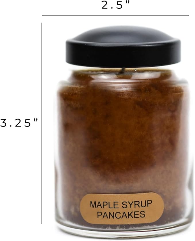 A Cheerful Giver - Maple Syrup Pancakes Baby Scented Glass Jar Candle (6oz) with Lid & True to Life Fragrance Made in USA