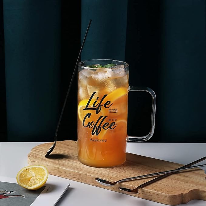 Sweejar 9.5-Inch Long Handle Ice Tea Spoons, Ice Cream Spoon, Coffee Spoon, 18/8 Stainless Steel Spoons for Cocktail Stirring, Mixing, Tea, Pack of 6 (Gold)