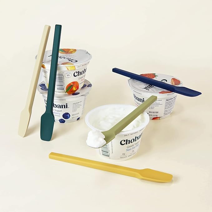 Carrotez Small Silicone Spoon, Mini Spatula, Small Spatulas for Kitchen Use, Spoonula, Perfect for Eating, Stirring, Spreading, 7.3", 1 pc - Mustard