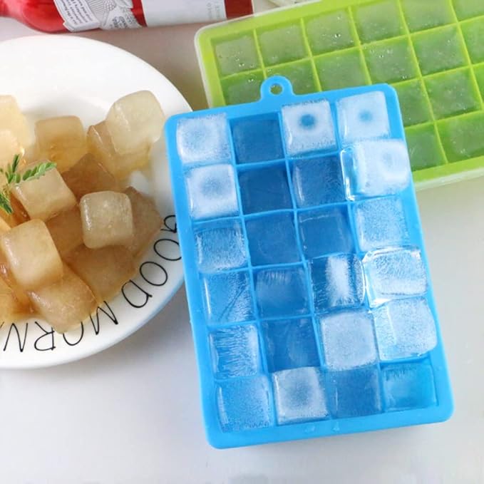 Ice Cube Tray, 3 Pack Silicone Ice Cube Molds, Ice Cube Trays, Silicone Ice Trays, Easier to Release, BPA Free for Alcohol/Coffee/Beverages (Blue, Green, Rose red)