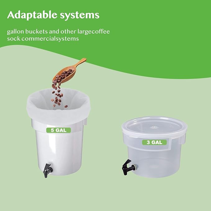 30 Pack 20x24 Inch Large Commercial Cold Brew Coffee Filter Bags for 5 Gallon Buckets & Toddy System - Heavy Duty Disposable Brewing Bags