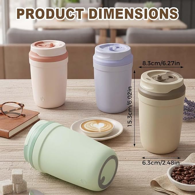 AIIONP Automatic Magnetic Stirring Coffee Mug, 2026 Upgraded Rechargeable Stainless Steel Mug for Home, Portable Coffee Mug for Office, Self Stirring Mug for Travel (Purple)