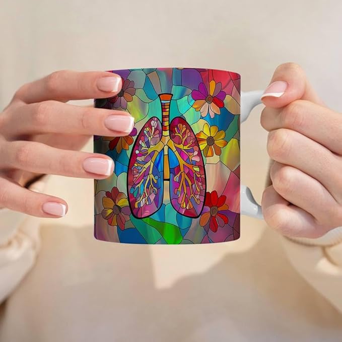 Aesthetic Lung Coffee Mug - Aesthetic Lung Lover Mugs Gifts for Women Men - Birthday, Christmas Gift for Friend Mom Dad Wife Husband - 11oz Printed Ceramic Mug