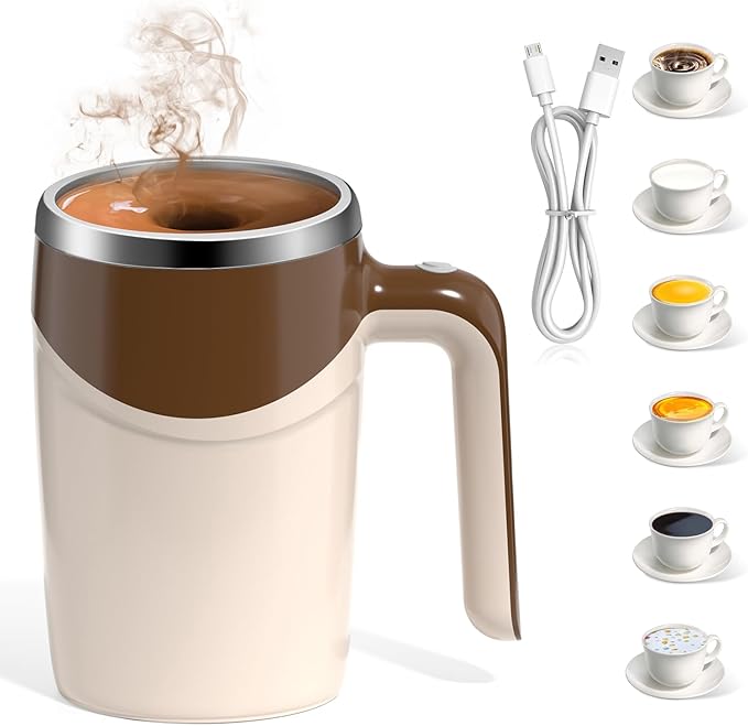 Automatic Self-Stirring Coffee Mug, Automatic Mixing Coffee, Milk, Protein Powder, Chocolate, Cocoa, Stainless Steel Material Suitable for Home, Office, and Travel, Exquisite Gifts (coffee)