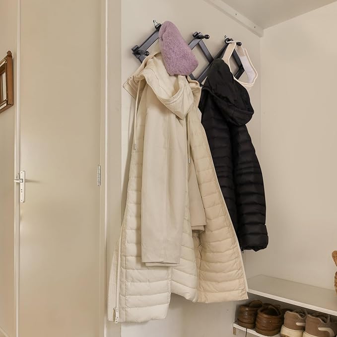 Expandable Hat Rack for Wall, Wall Hook for Coat/Mug/Baseball Cap, 2 Packs Hat Holder for Girls or Boys Room, Kids Room