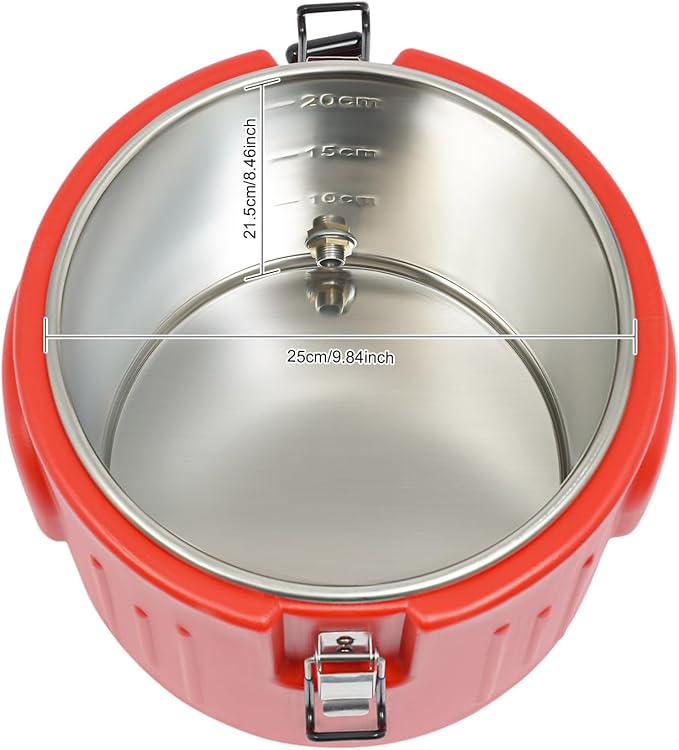 Insulated Beverage Dispenser - 10.5Qt Stainless Steel Hot and Cold Beverage Server with Spigot Handle, Commercial Thermal Container for Water Coffee Drink Catering Restaurant