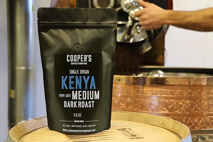 Kenya AA Medium-Dark Roast Coffee Beans, Single Origin Ground Coffee, Gourmet Coffee - 2lb Bag
