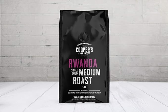 Rwanda Full Bodied Medium Roast Coffee Beans, Single Origin Whole Coffee Beans, Gourmet Coffee - 5lb Bag