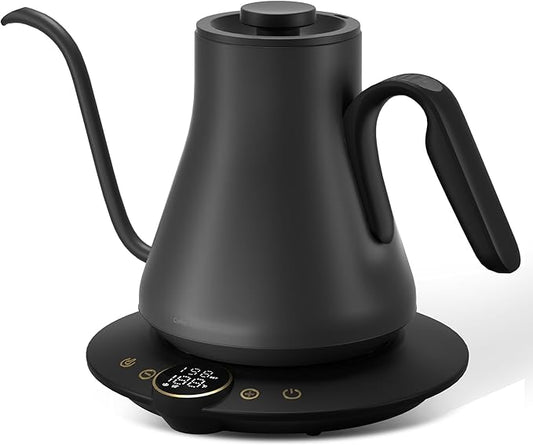 Cocinare FLOW B9 Gooseneck Electric Kettle, Precise Temperature Control for Pour-Over Coffee & Tea Brewing, Stainless Steel Interior, Rapid Heating for Boiling Water, 1500W/0.9L Matte Black