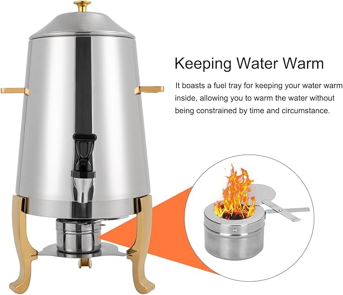 YIYIBYUS 3.5 Gallon Hot Beverage Dispenser, Stainless Steel Coffee Urn Chafer, Hot Drinks Dispenser for Milk Coffee Tea Water Juice - Parties Event Buffet Catering