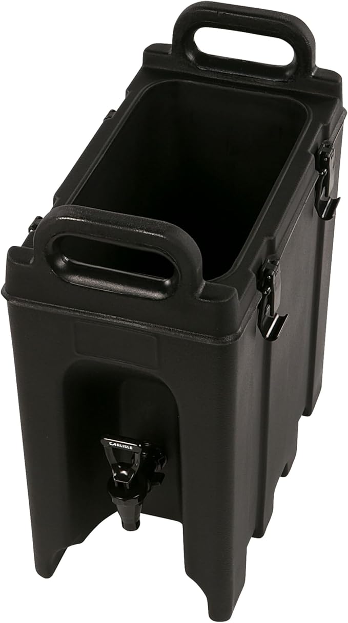 Carlisle FoodService Products Cateraide Insulated Beverage Dispenser with Handles for Catering, Events, Kitchens, And Restaurants, Plastic, 2.5 Gallons, Black