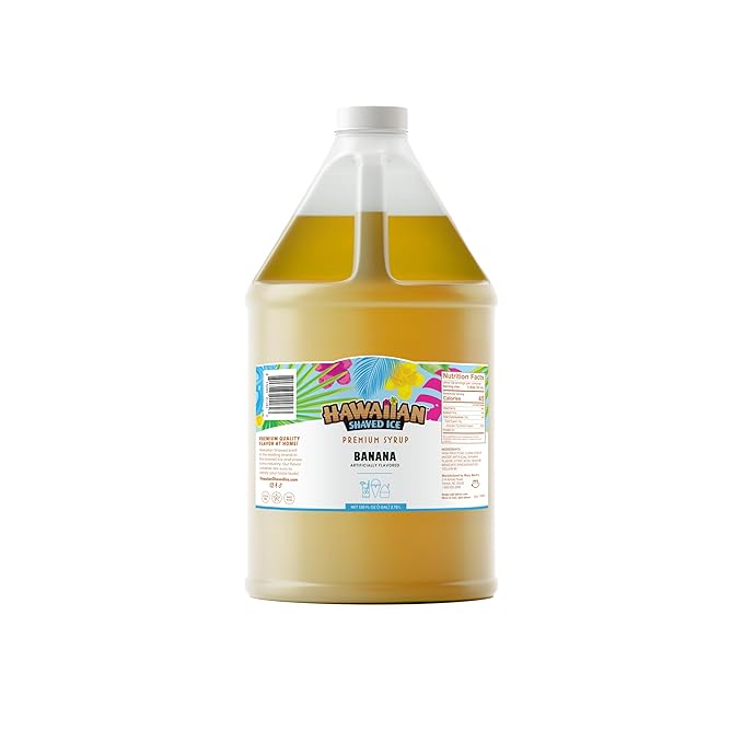 Hawaiian Shaved Ice Syrup, Banana, Gallon