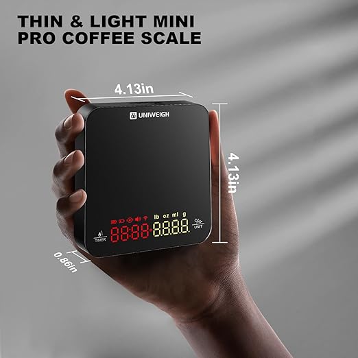 Mini Coffee Scale with Timer,Rechargeable Espresso Scale,2kg/0.1g Precision Scale for Espresso and Pour-Over Coffee, Portable Digital Kitchen Scale with Automatic Timing,Black