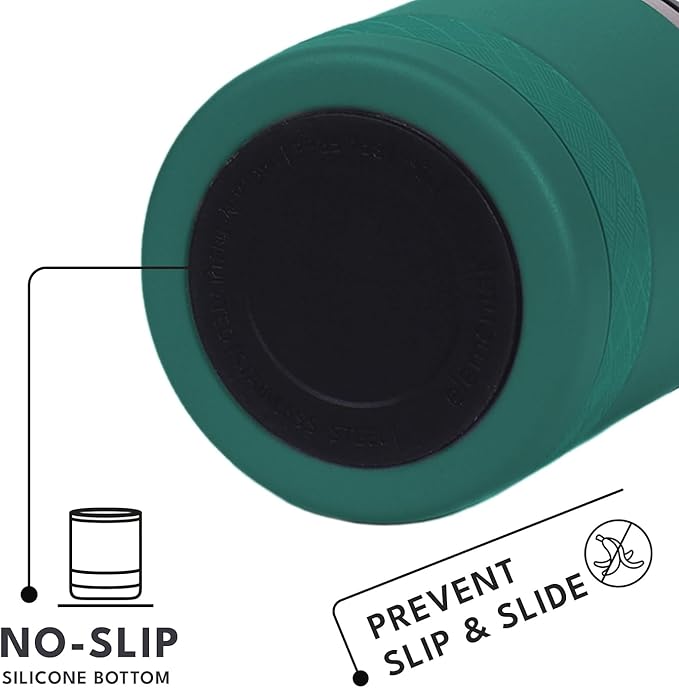 Elemental Recess Lowball Tumbler, 10oz Triple Wall Stainless Steel Cup with Non-Shattered Tritan Lid, Insulated Whiskey Glass, Insulated Coffee Tumbler Mug for Hot & Cold Drinks - Forest Green