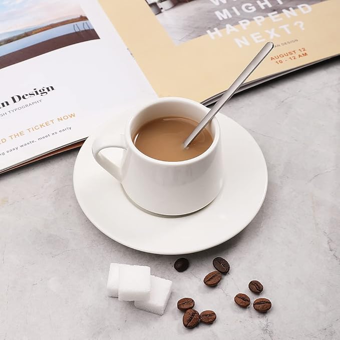 12 PCS Gold Coffee Spoons, 18/8 Stainless Steel Espresso Spoon, 5.2 Inches Vogue Mini Tea Spoons, Cappuccino Stirring Spoon for Dessert, Ice Cream, Frosted Handle, Sweejar (Gold)