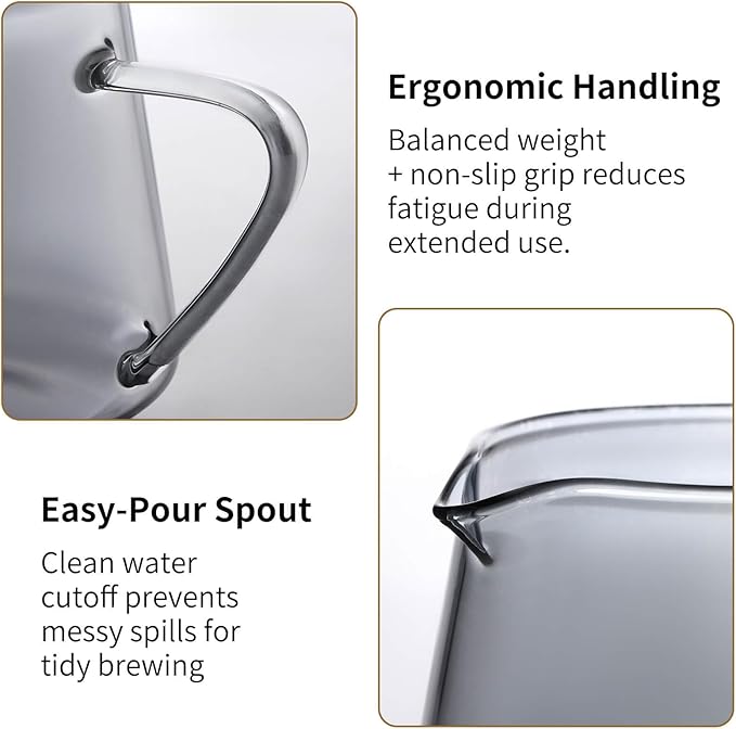 Unbreakable - Pour Over Coffee Maker 750ML/25OZ, Heat Resistant Borosilicate Glass Dripper with Filter Holder, BPA-Free Manual Coffee Brewer for Home and Office Use