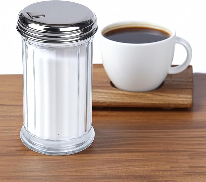 BNYD Glass Sugar Shaker Dispenser Pourer, 5.5 inch