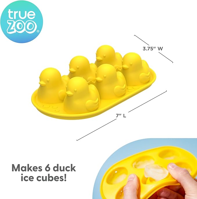 TrueZoo Quack the Ice Duck Ice Cube Tray, Easy Release Silicone Mold for Whiskey, Cocktails, Iced Tea, Jello Shots, Chocolates, Frozen Treats, Novelty Kitchen & Home Bar Gifts, Set of 1, Yellow